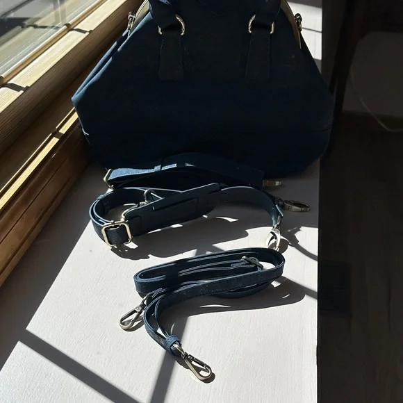 Laflore Paris La Grande Ronde Navy Satchel Backpack Purse - Picture 8 of 12